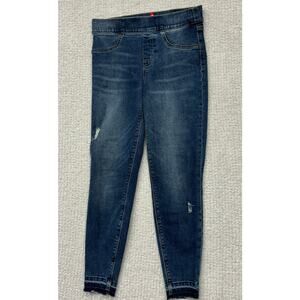 Spanx Women's Blue Distressed Skinny Jeans Size S Petite #59585